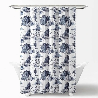 French Country Toile Single Shower Curtain - Lush Décor 4 French Country Toile Single Shower Curtain - Lush Décor - Image 4