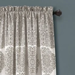 Set Of 2 Striped Medallion Light Filtering Window Curtain Panels - Lush Décor