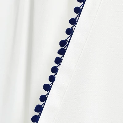 Lush Décor Pom Pom Window Curtain Panel Navy Single 50X63+2 4 Lush Décor Pom Pom Window Curtain Panel Navy Single 50X63+2 - Image 4