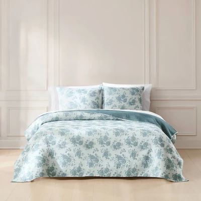 Lush Décor Rose Garden Pick Stitch Jacquard Matelasse Coverlet Blue 9 Lush Décor Rose Garden Pick Stitch Jacquard Matelasse Coverlet Blue - Image 9