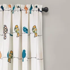 Lush Décor Rowley Birds Light Filtering Window Curtain Panels Multi 52x95+2 Set