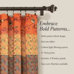 2pk 52"x84" Light Filtering Royal Empire Curtain Panels Orange - Lush Décor: Modern Boho Stripe Drapes -Beautiful House GUEST 525dfbfb f9cb 4532 b9f1 e84401c7eddd