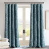 Lush Décor Aspen Luxury Velvet Chenille Window Curtain Panel Dusty Blue Single 52x84