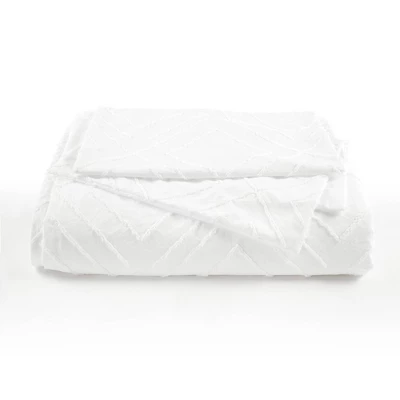 3pc Diamond Clip Jacquard Duvet Cover Set White - Lush Décor 7 3pc Diamond Clip Jacquard Duvet Cover Set White - Lush Décor - Image 7