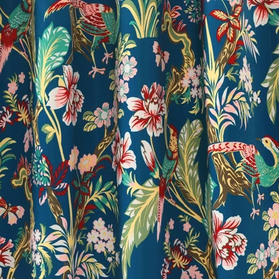 18"x52" Dolores Light Filtering Valance Navy Blue - Lush Décor: Floral Botanical Window Valance, Rod Pocket 2 18"x52" Dolores Light Filtering Valance Navy Blue - Lush Décor: Floral Botanical Window Valance, Rod Pocket - Image 2