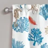 52"x18" Coastal Reef Feather Window Valance Blue - Lush Décor: Beach Valance, Seahorse Pattern, Bedroom Decor