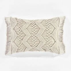13"x20" Oversize Studio Chevron Macrame Lumbar Throw Pillow Cover With Fringes - Lush Décor -Beautiful House GUEST 5b3cfe2c ee32 47af 8d71 ec9199d3867d