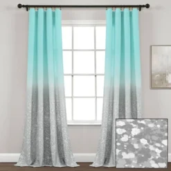 52"x84" Set Of 2 Glitter Ombre Metallic Print Window Curtain Panels - Lush Décor -Beautiful House GUEST 5cfe0a77 ee5d 4ecf 9e32 3263dd4328e2