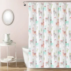 72"x72" Make A Wish Southwest Llama Cactus Shower Curtain Single - Lush Décor -Beautiful House GUEST 5d7bbf0e 3f6d 40fe bb61 943d66f58fca