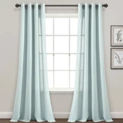 Set Of 2 (84"x52") Faux Linen Grommet Window Curtain Panels - Lush Décor -Beautiful House GUEST 5e771879 1f8e 4b60 a574 5bd980293a56