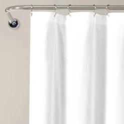 72"x72" Allison Ruffle Shower Curtain White - Lush Décor