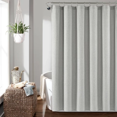 72"x72" Farmhouse Vintage Striped Yarn Dyed Cotton Shower Curtain - Lush Décor 5 72"x72" Farmhouse Vintage Striped Yarn Dyed Cotton Shower Curtain - Lush Décor - Image 5