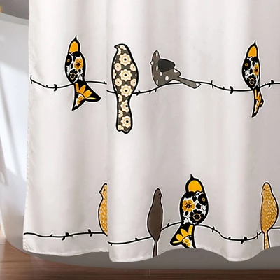 Rowley Birds Shower Curtain - Lush Décor 3 Rowley Birds Shower Curtain - Lush Décor - Image 3