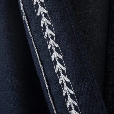 Lush Décor Olivia Ric Rac Embroidery Border Window Panel Navy/White Single 42x84 5 Lush Décor Olivia Ric Rac Embroidery Border Window Panel Navy/White Single 42x84 - Image 5