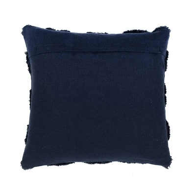 20"x20" Oversize Tufted Diagonal Family-Friendly Square Pillow Cover Navy - Lush Décor 3 20"x20" Oversize Tufted Diagonal Family-Friendly Square Pillow Cover Navy - Lush Décor - Image 3