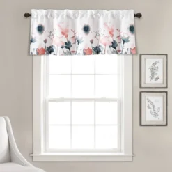18"x52" Zuri Flora Light Filtering Valance - Lush Décor -Beautiful House GUEST 642c05de d360 4fd5 8c45 de7fb7cf0220