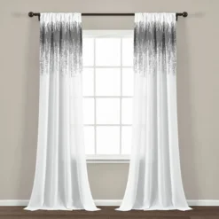 Set Of 2 (84"x42") Shimmer Sequins Light Filtering Window Curtain Panels - Lush Décor -Beautiful House GUEST 652c51dc fd40 403a aebe 5ba6e159c892