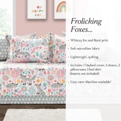 6pc 39"x75" Kids' Pixie Fox Daybed Cover Set Gray - Lush Décor -Beautiful House GUEST 653ca887 f667 4186 bdfb e7b549da9544