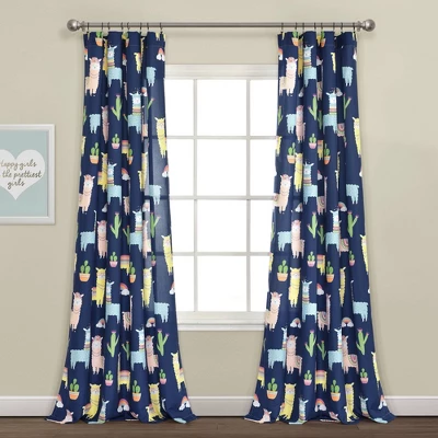 52"x84" Make A Wish Southwest Llama Cactus Window Curtain Panels Set - Lush Décor 5 52"x84" Make A Wish Southwest Llama Cactus Window Curtain Panels Set - Lush Décor - Image 5