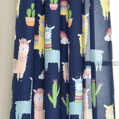 52"x84" Make A Wish Southwest Llama Cactus Window Curtain Panels Set - Lush Décor 2 52"x84" Make A Wish Southwest Llama Cactus Window Curtain Panels Set - Lush Décor - Image 2