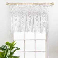 30"x40" Boho Macrame Textured Cotton Window Valance - Lush Décor -Beautiful House GUEST 680cfc91 380d 47fc 9e32 9cd9d9244e64