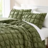 Lush Decor Full/Queen Puff Bed Blankets Green 3pc Set