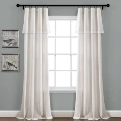 Linen Lace Window Curtain Panels - Lush Décor -Beautiful House GUEST 6844cfe3 2592 4ee1 86ba 848e7eb02385