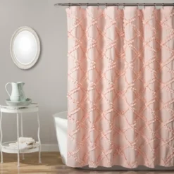 Ruffle Diamond Shower Curtain - Lush Décor -Beautiful House GUEST 68849e71 dd7b 4ee6 bdeb 1d909d8a8afc