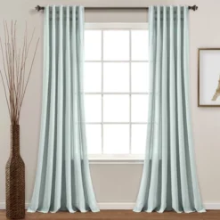 84"x40" Linen Button Pinched Pleat Light Filtering Window Curtain Panel - Lush Décor -Beautiful House GUEST 68d19eee 5bea 4a33 8fa2 6cdbde886a0e