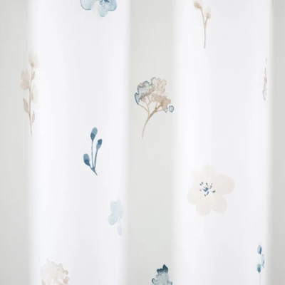 72"x72" Livia Flora Silver-Infused Antimicrobial Shower Curtain Neutral/Blue - Lush Décor 3 72"x72" Livia Flora Silver-Infused Antimicrobial Shower Curtain Neutral/Blue - Lush Décor - Image 3