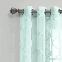 Set Of 2 Avon Trellis Grommet Sheer Window Curtain Panels - Lush Décor