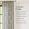 37"x84" Lush Decor Lillian Block Print Linen Textured Window Curtain Panels Blue/Sage Pair