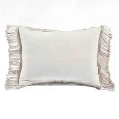 20"x20" Oversize Studio Chevron Macrame Square Throw Pillow Beige - Lush Décor -Beautiful House GUEST 6aef4400 eaea 443d a140 93ca747c799c