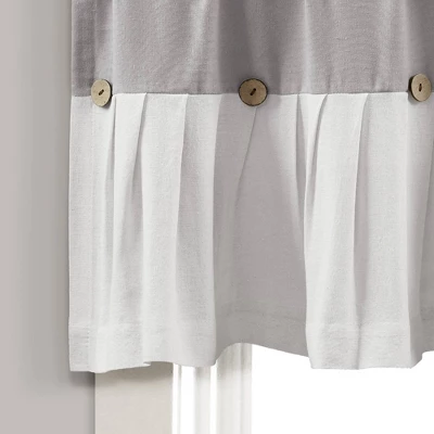 18"x52" Farmhouse Linen Button Window Valance - Lush Décor 3 18"x52" Farmhouse Linen Button Window Valance - Lush Décor - Image 3