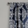 2pk 52"x95" Light Filtering Karmen Medallion Curtain Panels Navy - Lush Décor: 95 Inch Window Curtains, Back Tab