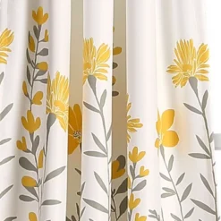 Lush Décor Aprile Light Filtering Window Curtain Yellow/Gray Set 52x84+2 -Beautiful House GUEST 6c5c9abf 1920 4ec1 9dbe a21eecc988b1