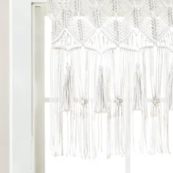 40"x30" Boho Macrame Tassel Cotton Window Valance White - Lush Décor -Beautiful House GUEST 6ce95199 19a6 432e 8b6d ae43d5bf895d