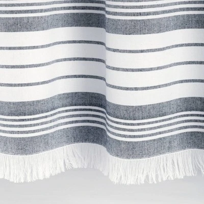 Nantucket Yarn Dyed Cotton Tassel Fringe Shower Curtain - Lush Décor 4 Nantucket Yarn Dyed Cotton Tassel Fringe Shower Curtain - Lush Décor - Image 4