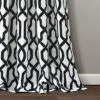 Lush Décor Edward Trellis Light Filtering Window Curtain Panels White/Black 52X95 Set