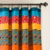 Set Of 2 Boho Stripe Light Filtering Window Curtain Panels Blue/Orange - Lush Décor