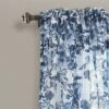 2pk 38"x84" Sheer Tanisha Curtain Panels Navy/White - Lush Décor