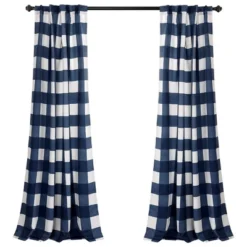 Set Of 2 Kelly Checker Light Filtering Window Curtain Panels - Lush Décor -Beautiful House GUEST 6f8b7f26 3aa8 4298 acf9 e89328de1f22