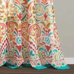 Lush Décor Clara Sheer Window Curtain Panels Turquoise/Tangerine 38X84+2 Set -Beautiful House GUEST 70248820 6067 4653 abbe f64caf041d41