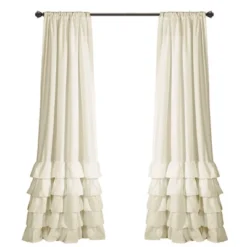 Set Of 2 Allison Ruffle Rod Pocket Light Filtering Window Curtain Panels - Lush Décor -Beautiful House GUEST 71296c4e 1fd5 4dbe b31e 663762e9c008