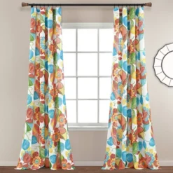 Set Of 2 Layla Light Filtering Window Curtain Panels Orange/Blue - Lush Décor -Beautiful House GUEST 71f46847 4d2e 4252 a056 9688f60891cd