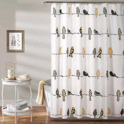 Rowley Birds Shower Curtain - Lush Décor 4 Rowley Birds Shower Curtain - Lush Décor - Image 4