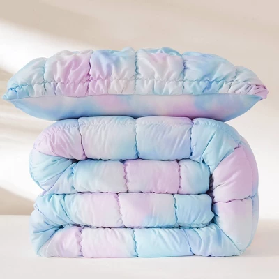 Lush Decor Twin XL Puff Bed Blankets Rainbow 2pc Set 3 Lush Decor Twin XL Puff Bed Blankets Rainbow 2pc Set - Image 3