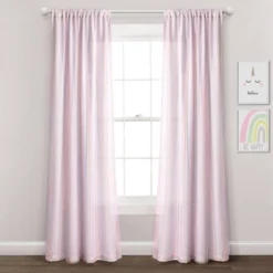 Kids' Rainbow Sheer Rod Pocket With Lining Single Window Curtain Panel Rainbow/White - Lush Décor -Beautiful House GUEST 73c4d1be 6fe0 4b42 9289 a31ba8242a03