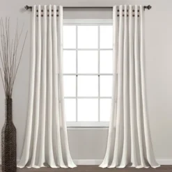84"x40" Linen Button Pinched Pleat Light Filtering Window Curtain Panel - Lush Décor -Beautiful House GUEST 7506cb6f 586a 4fa0 9b8f fad1f89c9c14