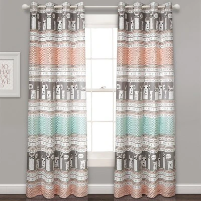 52"x84" Set Of 2 Llama Striped Room Darkening Curtain Panels - Lush Décor 4 52"x84" Set Of 2 Llama Striped Room Darkening Curtain Panels - Lush Décor - Image 4